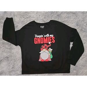 Weekend Soul Women's Christmas Sweatshirt Size XL Hangin' With My Gnomies EUC